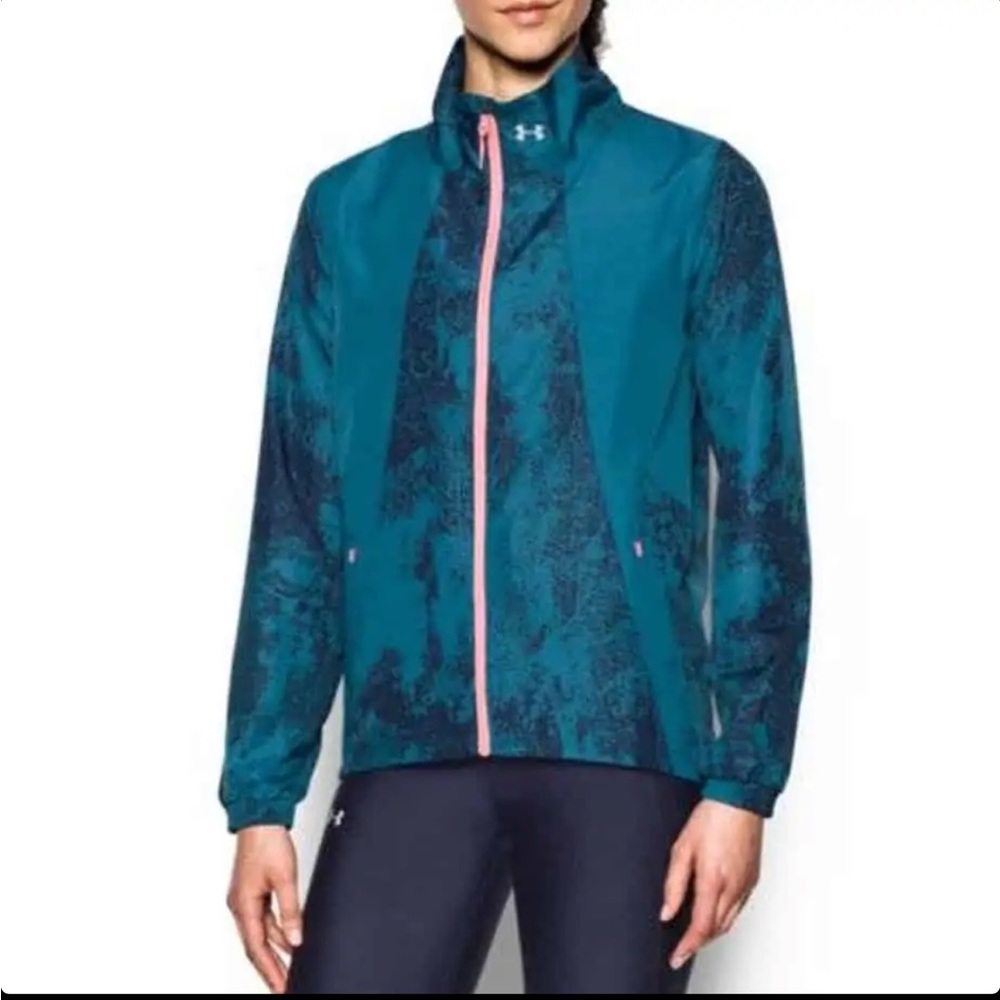 Under Armour UA International Bayou Blue Running Jacket Size Small